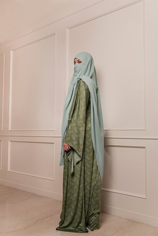 Forest Green Minahil Cardigan Abaya