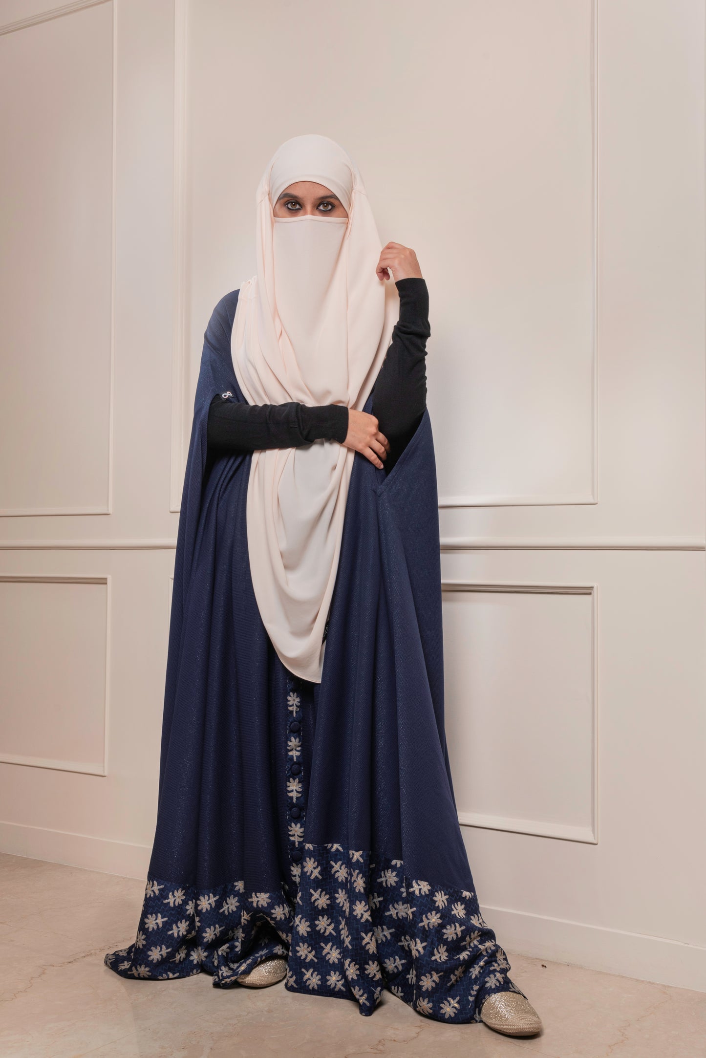 Navy Blue Myra Cape Abaya
