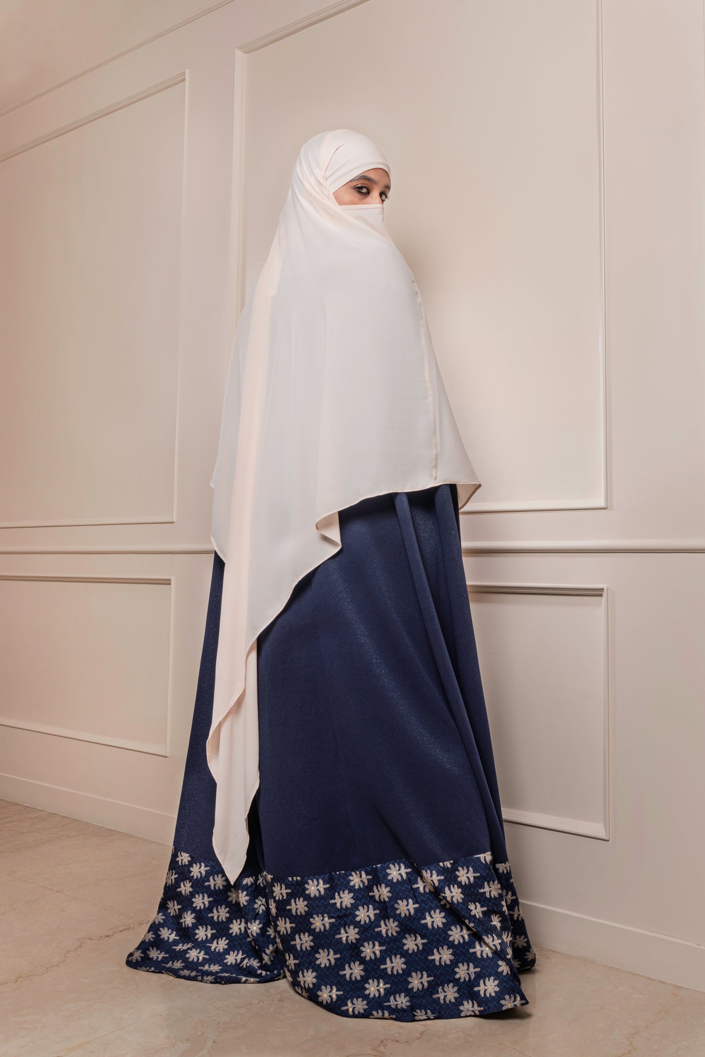 Navy Blue Myra Cape Abaya