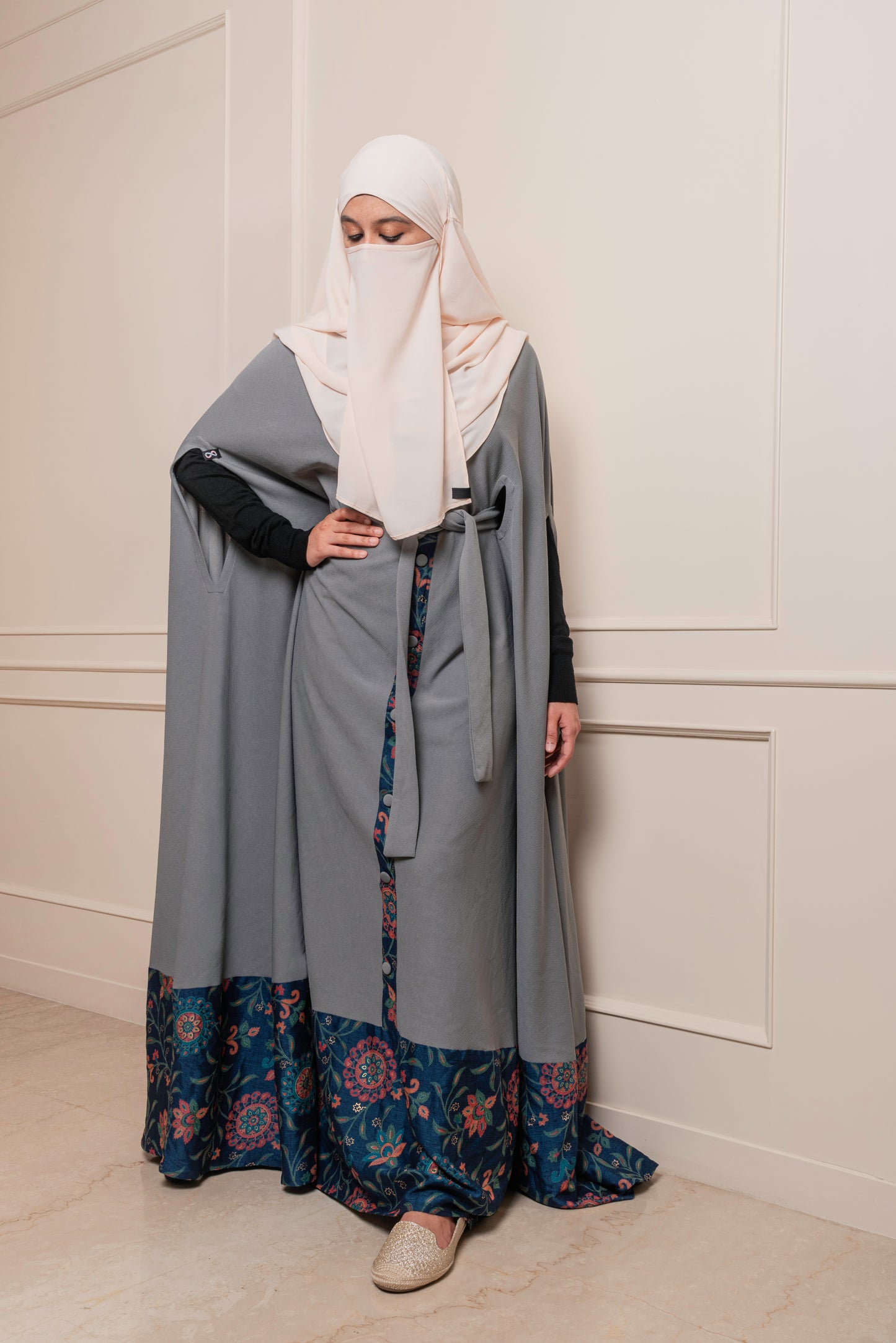 Ash Grey Myra Cape Abaya