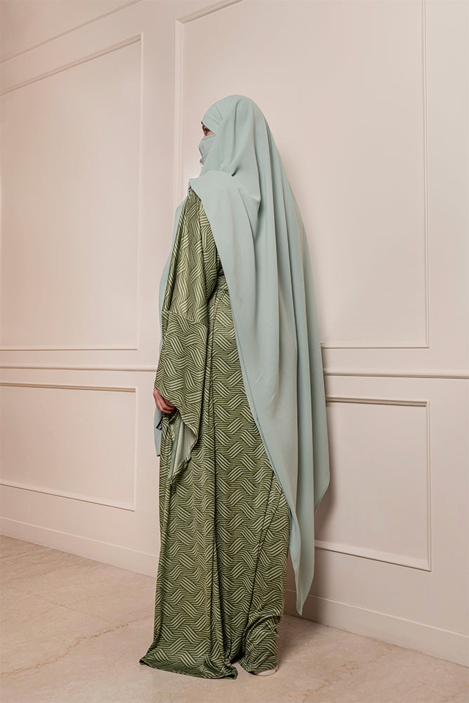 Forest Green Minahil Cardigan Abaya