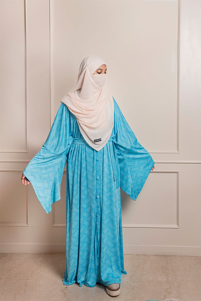 Sky Blue Minahil Cardigan Abaya