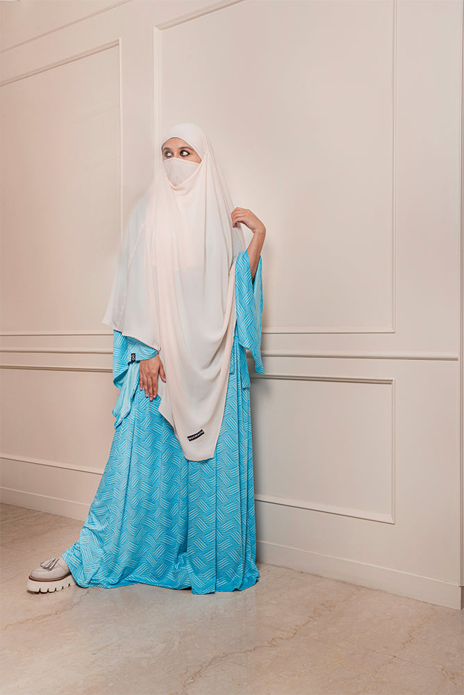 Sky Blue Minahil Cardigan Abaya