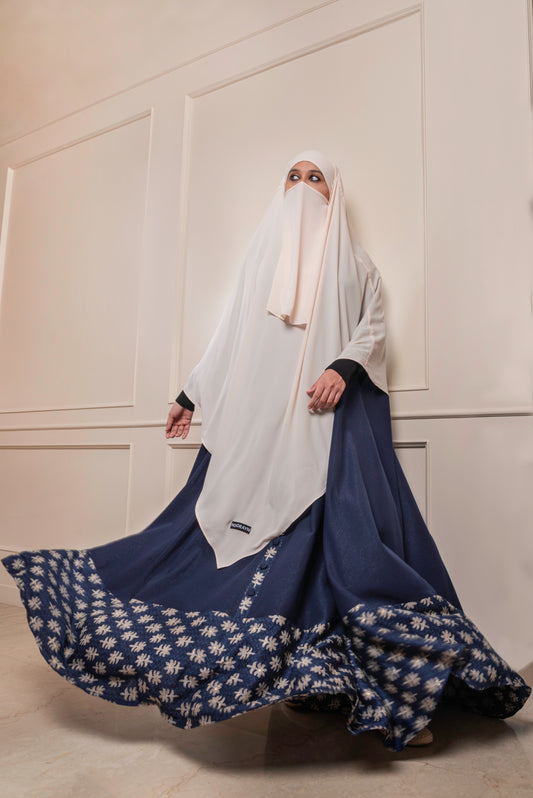 Navy Blue Myra Cape Abaya