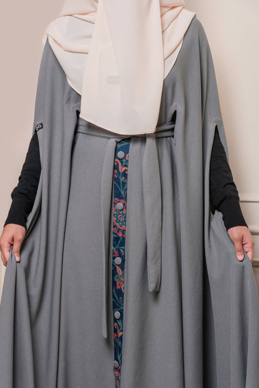 Ash Grey Myra Cape Abaya