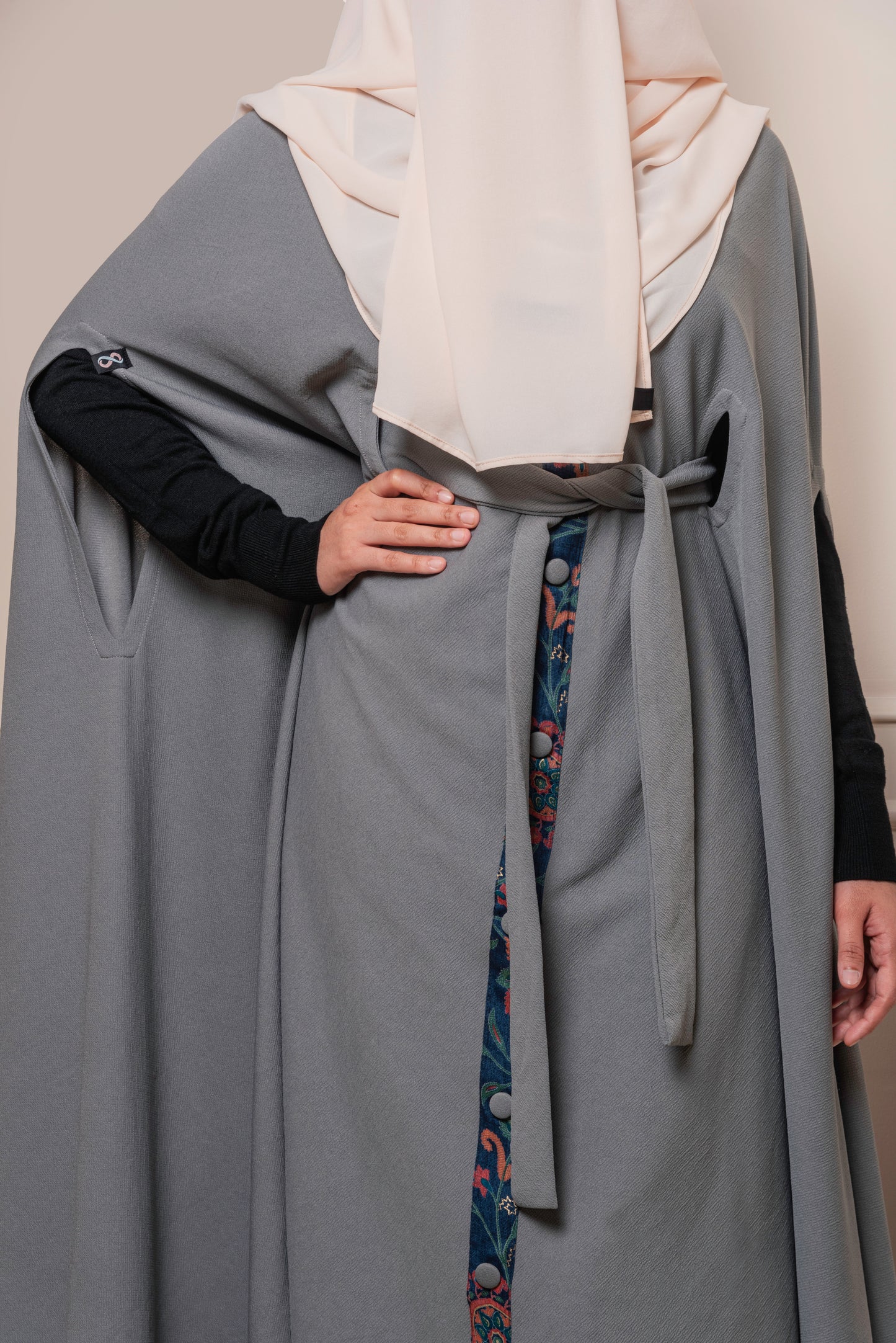 Ash Grey Myra Cape Abaya