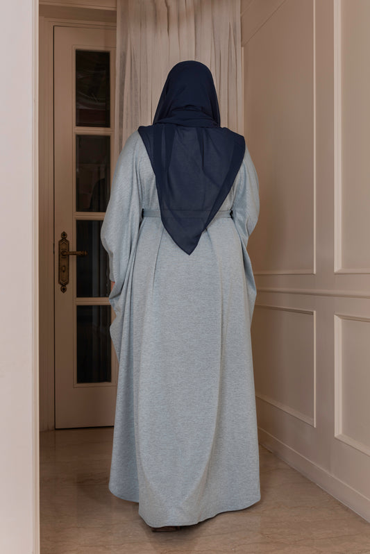 Speckled Grey Farasha Front Open Kaftan