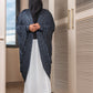 Grey Nysa Cardigan Abaya